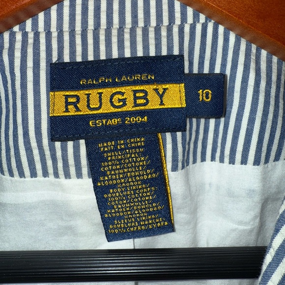 Rugby Ralph Lauren Blue and White Striped Blazer size 10 - Picture 2 of 7